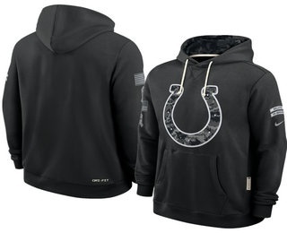 Men's Indianapolis Colts Black 2026 Salute to Service Sideline Pullover Hoodie