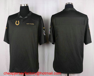 Men's Indianapolis Colts Blank Black Anthracite 2016 Salute To Service Stitched NFL Nike Limited Jersey