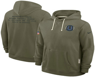 Men's Indianapolis Colts Olive 2025 Salute to Service Pullover Hoodie