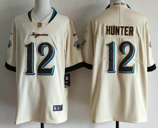 Men's Jacksonville Jaguars #12 Travis Hunter Cream 2026 Vapor Rivalries Collection Limited Stitched Jersey
