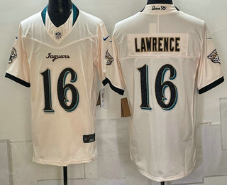 Men's Jacksonville Jaguars #16 Trevor Lawrence Cream 2026 FUSE Rivalries Collection Limited Stitched Jersey