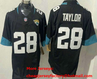 Men's Jacksonville Jaguars #28 Fred Taylor Limited Black FUSE Vapor Jersey