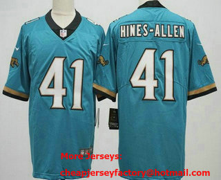 Men's Jacksonville Jaguars #41 Josh Allen Limited Teal Prowler Throwback Vapor Jersey