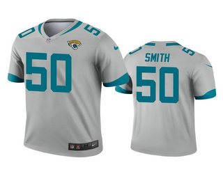 Men's Jacksonville Jaguars #50 Telvin Smith Silver Inverted Legend Jersey