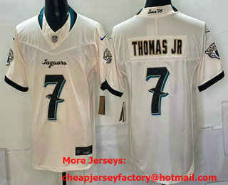 Men's Jacksonville Jaguars #7 Brian Thomas Jr Cream 2026 FUSE Rivalries Collection Limited Stitched Jersey