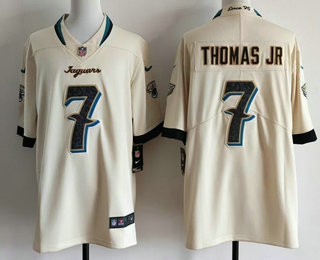Men's Jacksonville Jaguars #7 Brian Thomas Jr Cream 2026 Vapor Rivalries Collection Limited Stitched Jersey