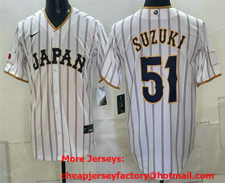 Men's Japan Baseball #51 Ichiro Suzuki White 2026 World Baseball Classic Home Stadium Stitched Jersey