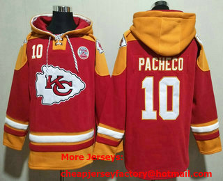 Men's Kansas City Chiefs #10 Isiah Pacheco Red Ageless Must Have Lace Up Pullover Hoodie