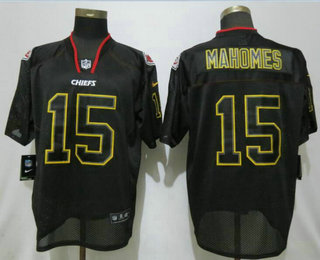 Men's Kansas City Chiefs #15 Patrick Mahomes II Lights Out Black Stitched NFL Nike Elite Jersey