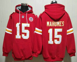 Men's Kansas City Chiefs #15 Patrick Mahomes Red Ageless Must Have Lace Up Pullover Hoodie