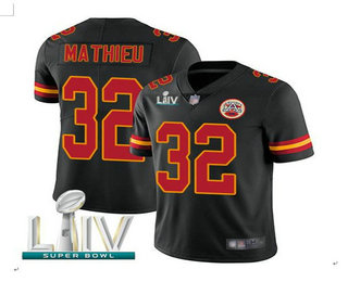Men's Kansas City Chiefs #32 Tyrann Mathieu Black 2020 Super Bowl LIV Vapor Untouchable Stitched NFL Nike Limited Jersey