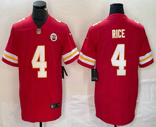 Men's Kansas City Chiefs #4 Rashee Rice Red Vapor Untouchable Limited Stitched Jersey
