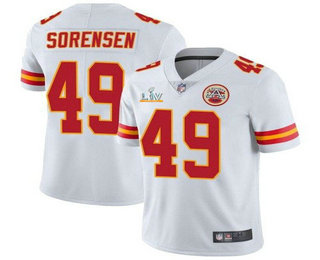 Men's Kansas City Chiefs #49 Daniel Sorensen White 2021 Super Bowl LV Limited Stitched NFL Jersey