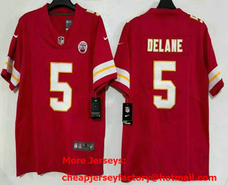 Men's Kansas City Chiefs #5 Mansoor Delane Limited Red Vapor Jersey