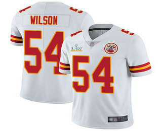 Men's Kansas City Chiefs #54 Damien Wilson White 2021 Super Bowl LV Limited Stitched NFL Jersey