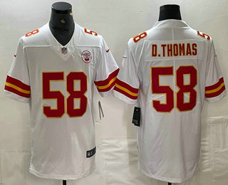 Men's Kansas City Chiefs #58 Derrick Thomas White Vapor Untouchable Limited Stitched Jersey
