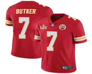 Men's Kansas City Chiefs #7 Harrison Butker Red 2021 Super Bowl LV Limited Stitched NFL Jersey