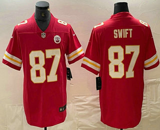 Men's Kansas City Chiefs #87 Taylor Swift Red Vapor Untouchable Limited Stitched Jersey