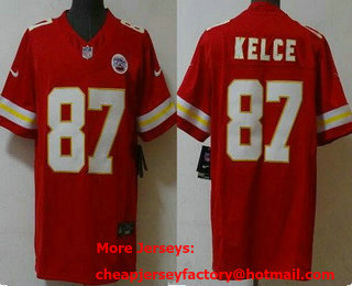 Men's Kansas City Chiefs #87 Travis Kelce Limited Red FUSE Vapor Jersey