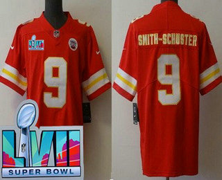 Men's Kansas City Chiefs #9 JuJu Smith Schuster Limited Red Super Bowl LVII Vapor Jersey