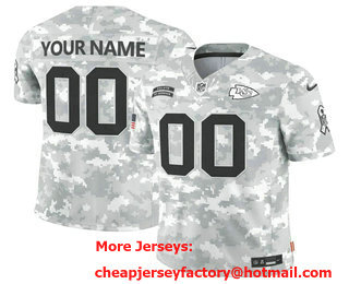 Men's Kansas City Chiefs Active Player Custom 2024 FUSE Camo Salute to Service Limited Stitched Jersey