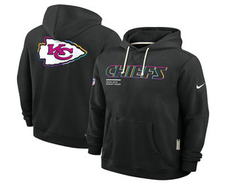 Men's Kansas City Chiefs Black 2025 Crucial Catch Club Pullover Hoodie
