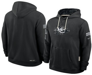 Men's Kansas City Chiefs Black 2026 Salute to Service Sideline Pullover Hoodie