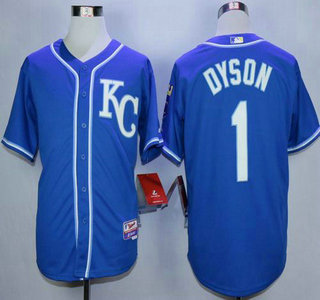 Men's Kansas City Royals #1 Jarrod Dyson Alternate Light Blue 2014 MLB Cool Base Jersey
