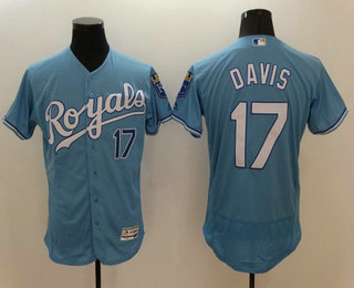 Men's Kansas City Royals #17 Wade Davis Light Blue 2016 Flexbase Baseball Jersey