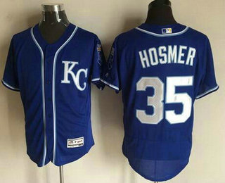 Men's Kansas City Royals #35 Eric Hosmer Navy Blue KC 2016 Flexbase Baseball Jersey
