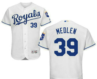Men's Kansas City Royals #39 Kris Medlen Home White Cool Base Baseball Jersey