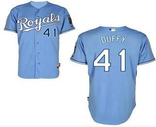Men's Kansas City Royals #41 Danny Duffy Powder Bue Atlantic Blue Authentic Cool Base Jersey