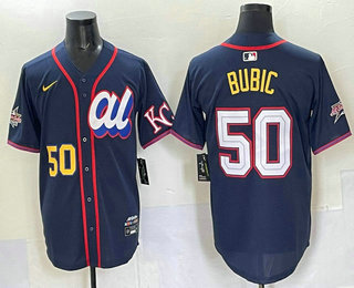 Men's Kansas City Royals #50 Kris Bubic Navy 2025 All Star Limited Jersey