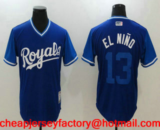 Men's Kansas City Royals Salvador Perez #13 El Nino Royal 2017 Little League World Series Players Weekend Stitched Nickname Jersey