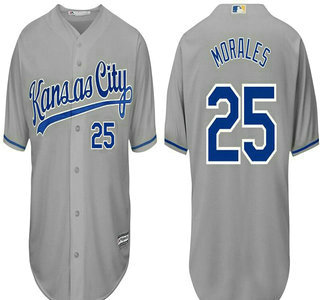 Men's Kansas City Royals jersey #25 Kendrys Morales Gray Jersey