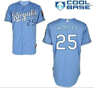 Men's Kansas City Royals jersey #25 Kendrys Morales Light Blue Jersey