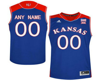 Men's Kansas Jayhawks Customized College Basketball Authentic Jersey - Royal Blue