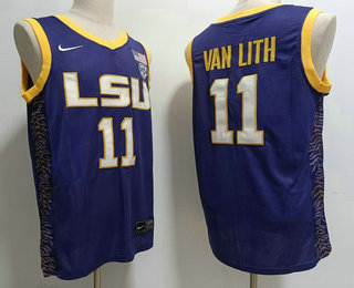 Men's LSU Tigers #11 Hailey Van Lith Purple Stitched College Basketball Jersey