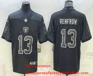 Men's Las Vegas Raiders #13 Hunter Renfrow Black Reflective Limited Stitched Jersey