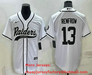 Men's Las Vegas Raiders #13 Hunter Renfrow White Stitched MLB Cool Base Nike Baseball Jersey