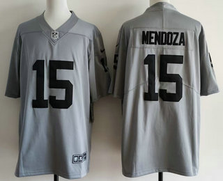 Men's Las Vegas Raiders #15 Fernando Mendoza Grey Inverted Legend Stitched Limited Vapor Jersey