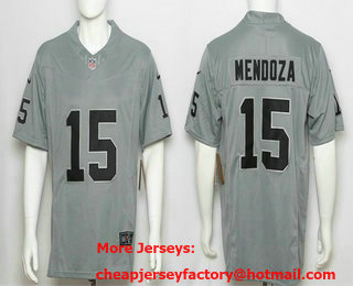 Men's Las Vegas Raiders #15 Fernando Mendoza Limited Grey FUSE Jersey