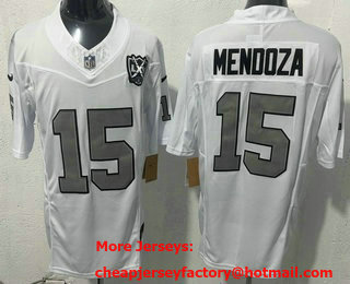 Men's Las Vegas Raiders #15 Fernando Mendoza Limited White Alternate FUSE Vapor Jersey