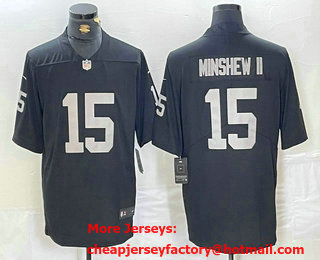 Men's Las Vegas Raiders #15 Gardner Minshew II Black Vapor Untouchable Stitched Nike Limited Jersey