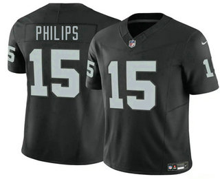 Men's Las Vegas Raiders #15 Kyle Philips Black FUSE Vapor Limited Stitched Jersey