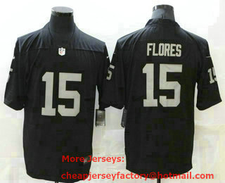 Men's Las Vegas Raiders #15 Tom Flores Black 2021 Vapor Untouchable Stitched NFL Nike Limited Jersey