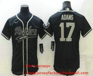 Men's Las Vegas Raiders #17 Davante Adams Black Stitched MLB Flex Base Nike Baseball Jersey