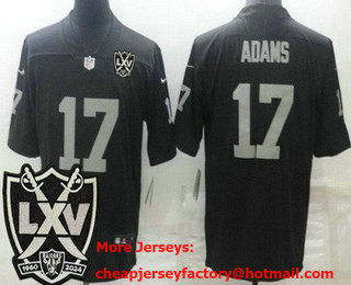 Men's Las Vegas Raiders #17 Davante Adams Limited Black 65th Season Vapor Jersey