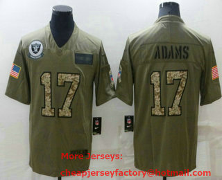 Men's Las Vegas Raiders #17 Davante Adams Olive Camo 2019 Salute To Service Stitched NFL Nike Limited Jersey