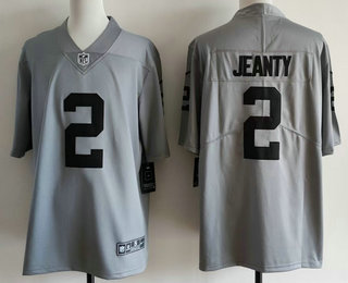 Men's Las Vegas Raiders #2 Ashton Jeanty Grey Inverted Legend Stitched Limited Vapor Jersey
